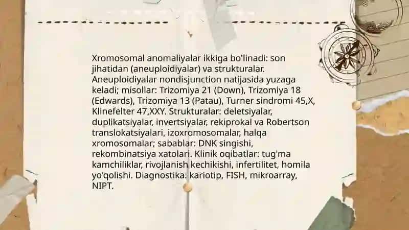 Odam genetikasi va tibbiy genetika 4