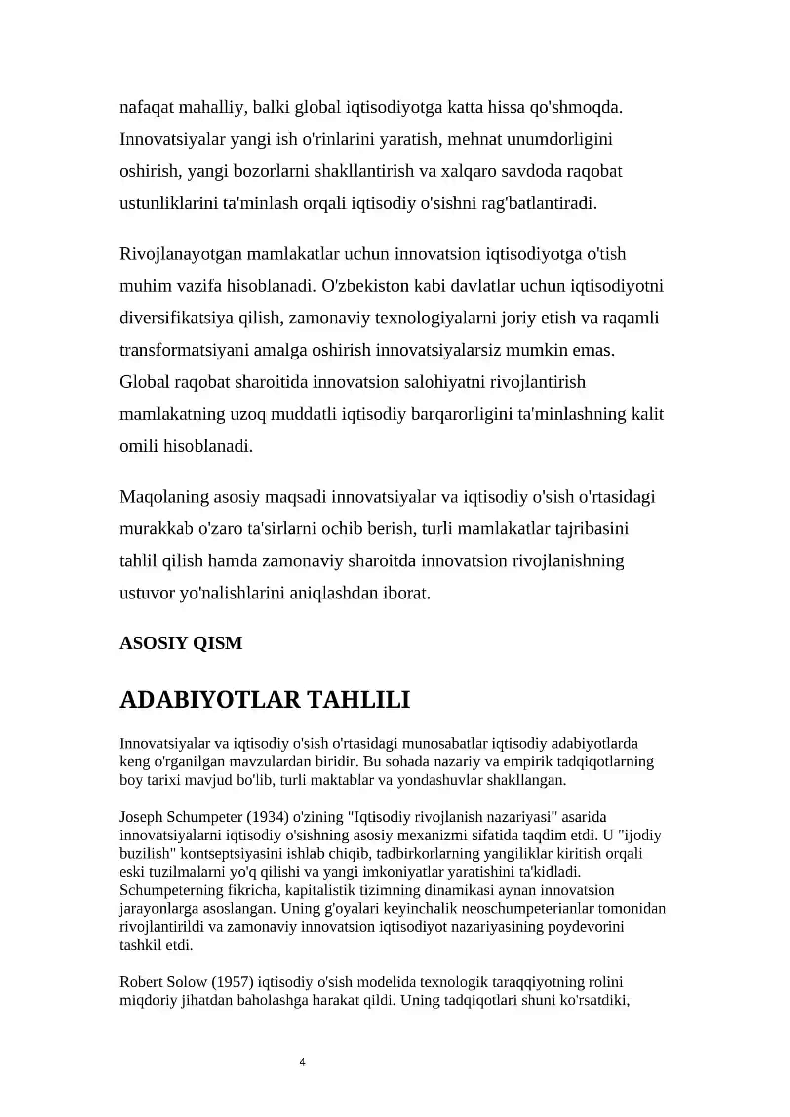 INNOVATSIYALAR VA IQTISODIY O'SISH 4