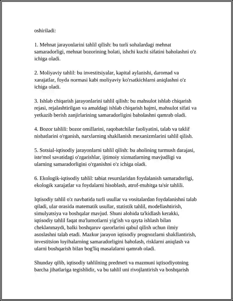 Iqtisodiy tahlilning predmeti va mazmuni 4