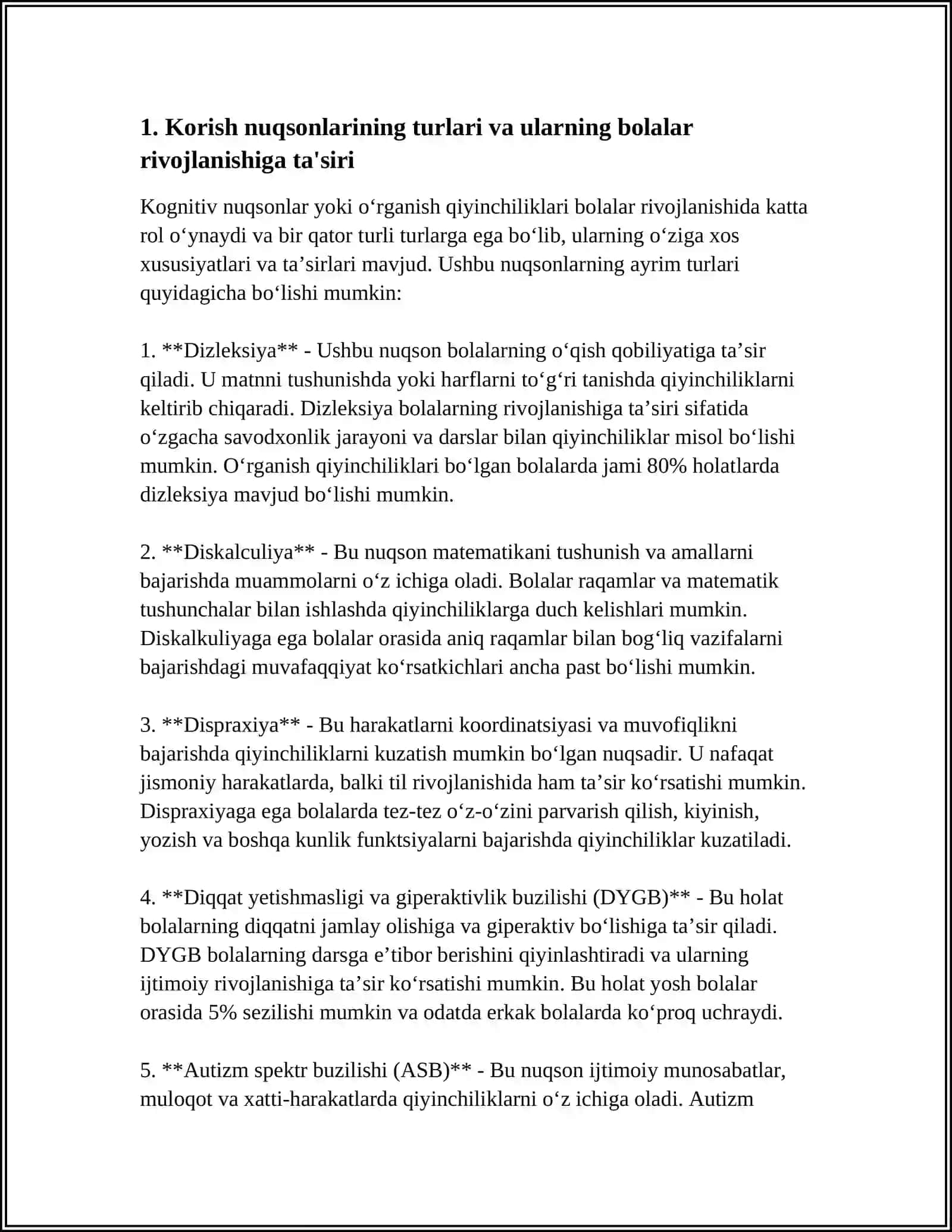 KORISHDA NUQSONI BÓLGAN BOLALAR UCHUN MAKTABGACHA TALIM TASHKILOT FAOLIYATI 4