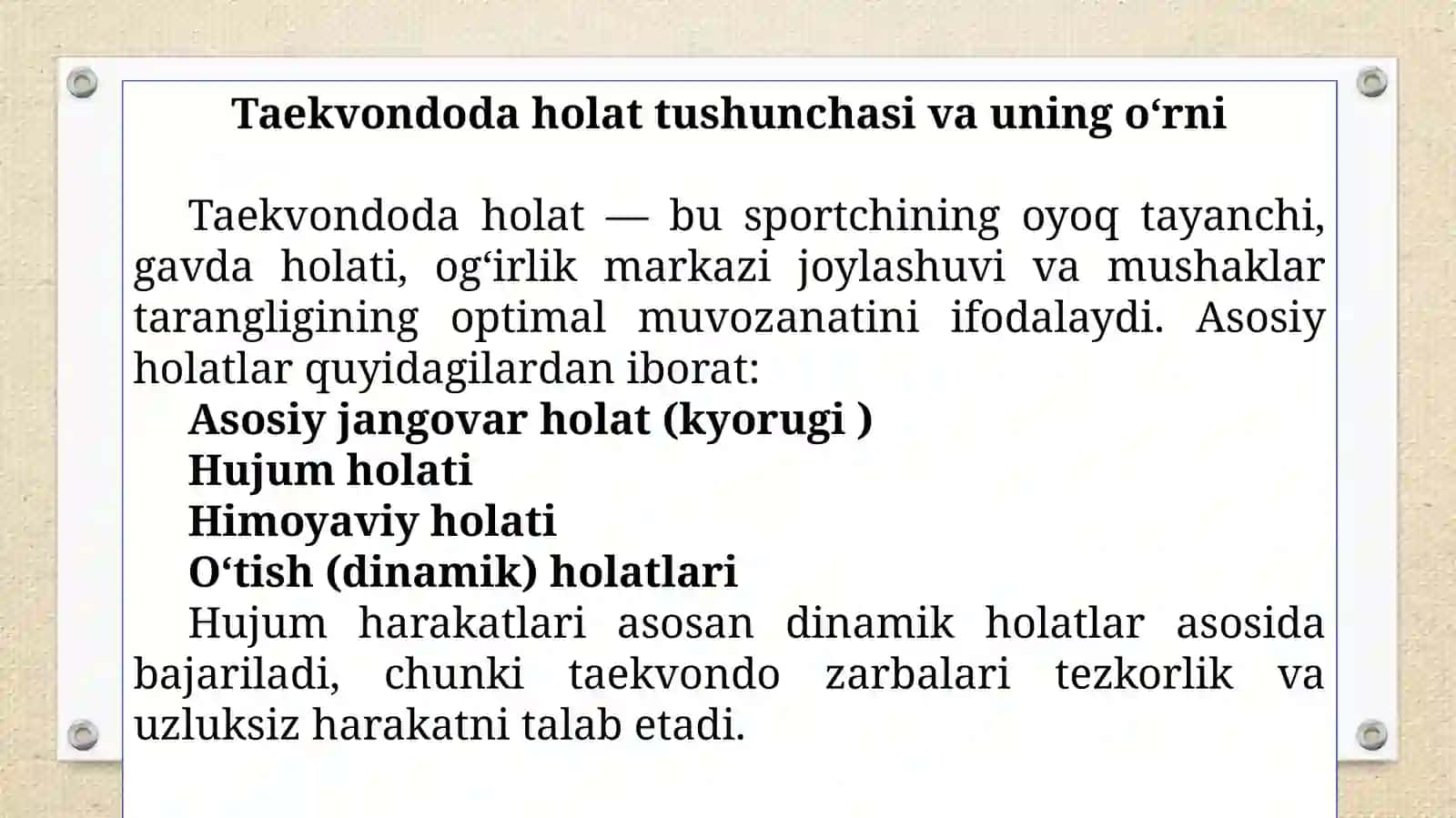 HUJUM HARAKATLARI PAYTIDA QO‘LLANILADIGAN HOLATLARNING AXAMIYATI 4