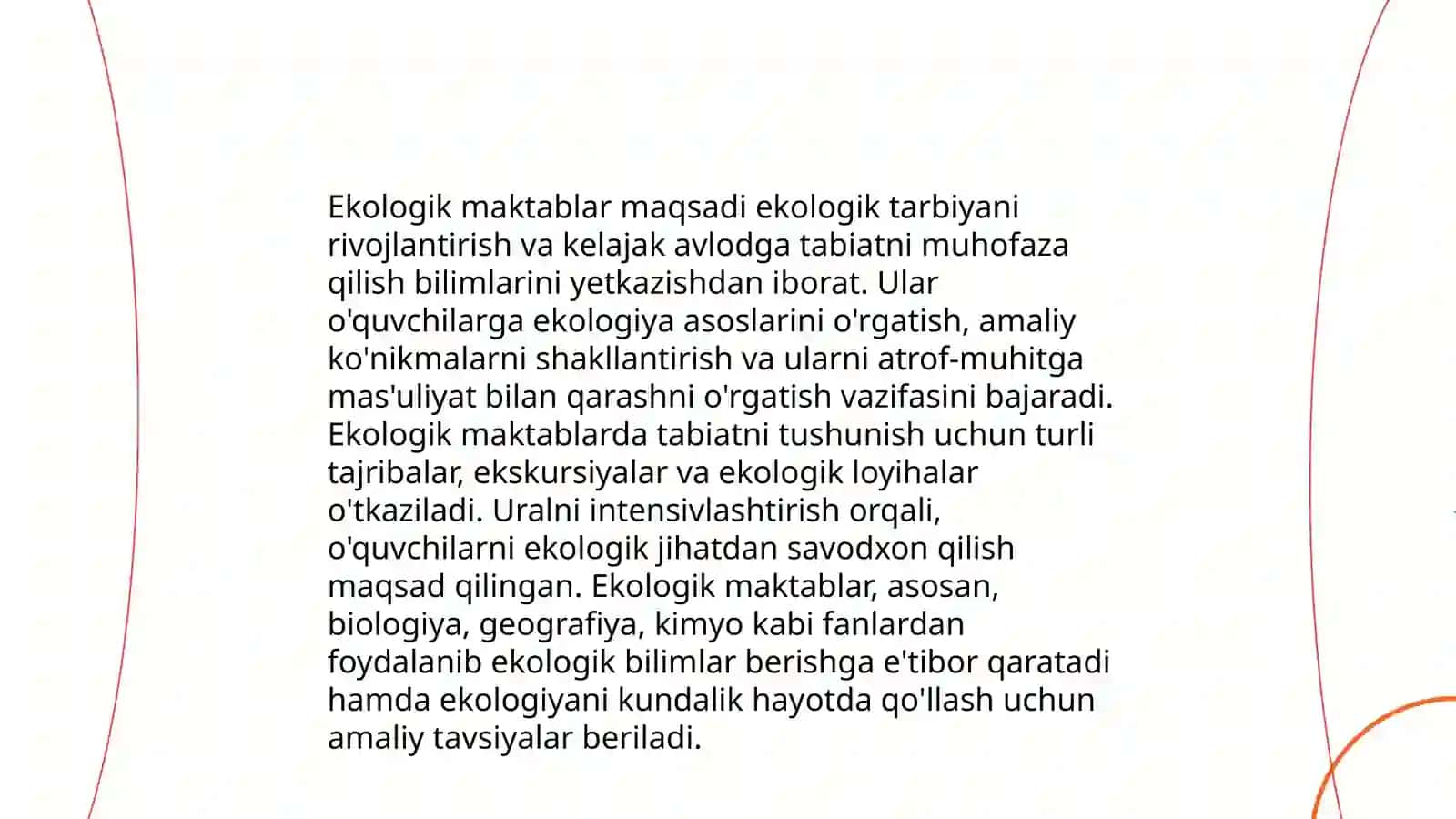 Ekologik maktablar tashkiloti nima? 4