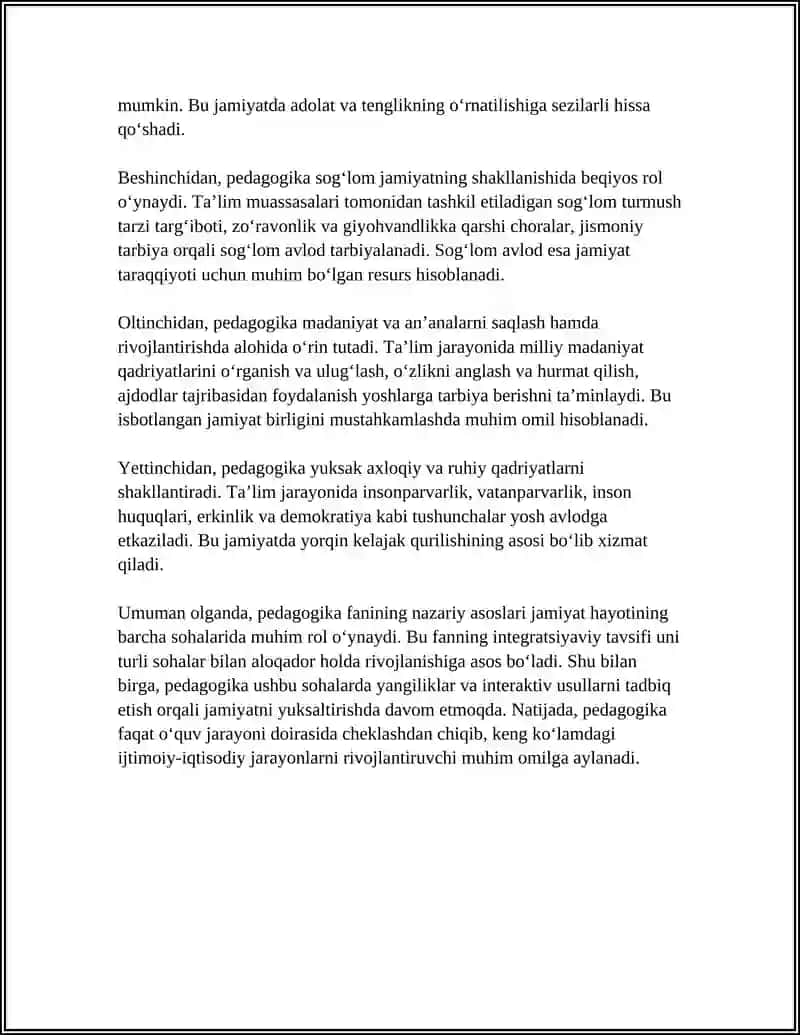 PEDAGOGIKA FANI VA UNING JAMIYAT TARAQQIYOTIDAGI O'RNI 4