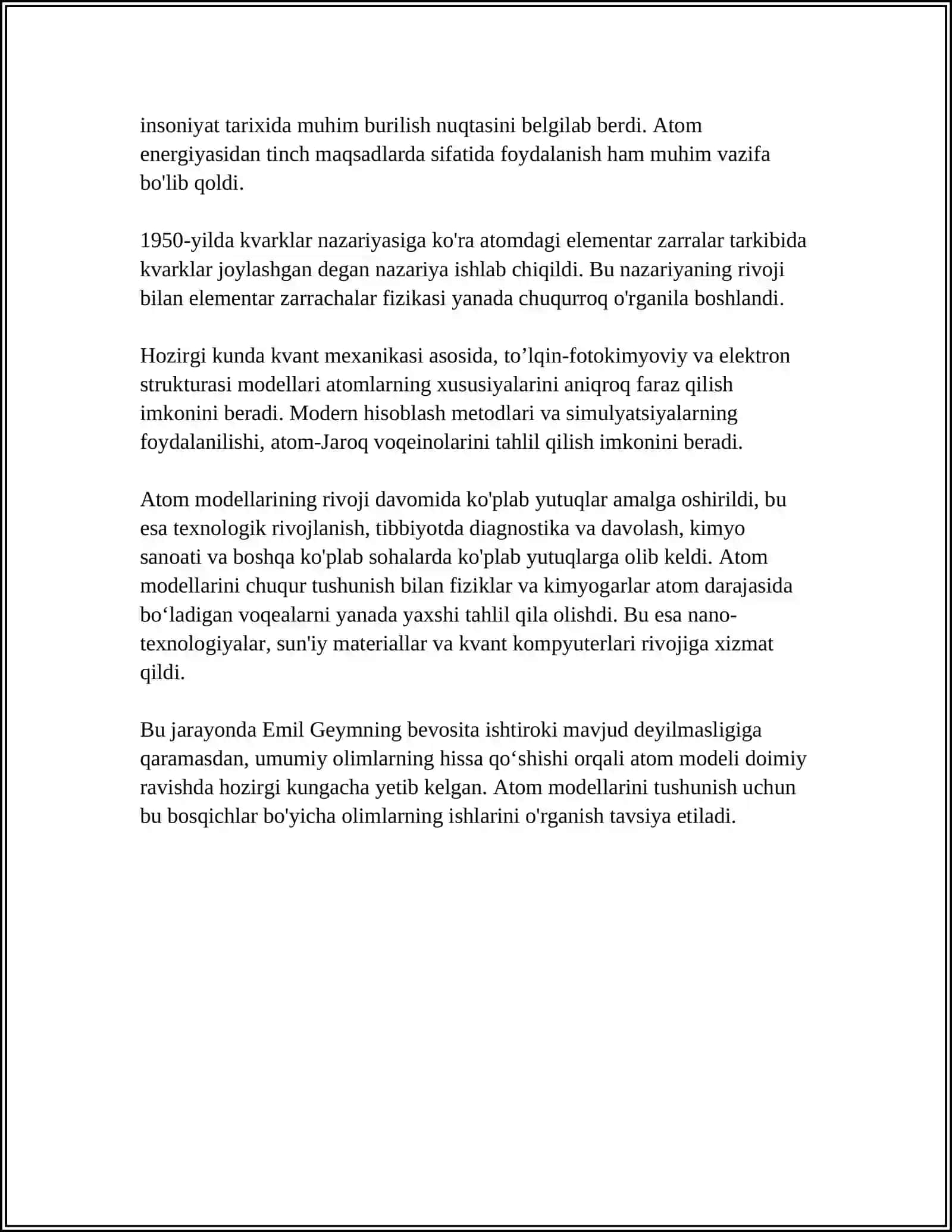 MALIKULYAR ATOMLARNI RIVOJLANTIRGAN OLIMLAR 4