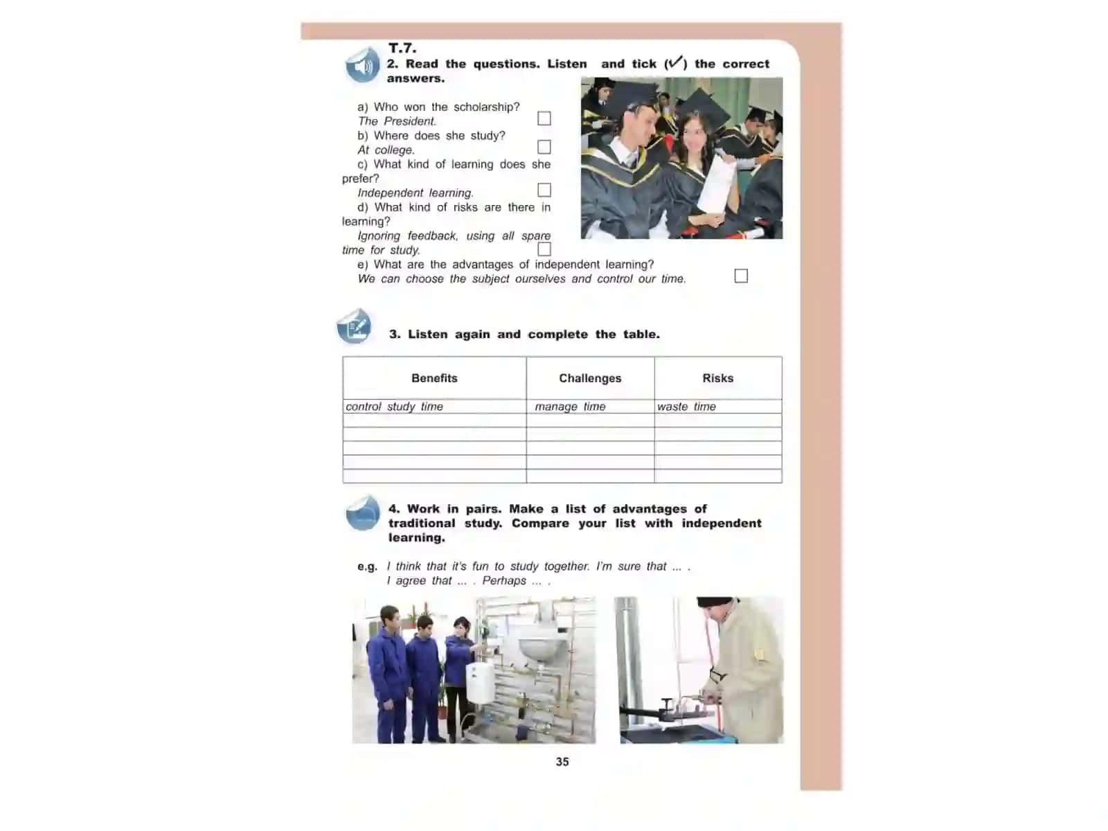10th Theme. Unit 3. Independent learning.Lesson 1. Benefits, challenges and risks of independent learning 4