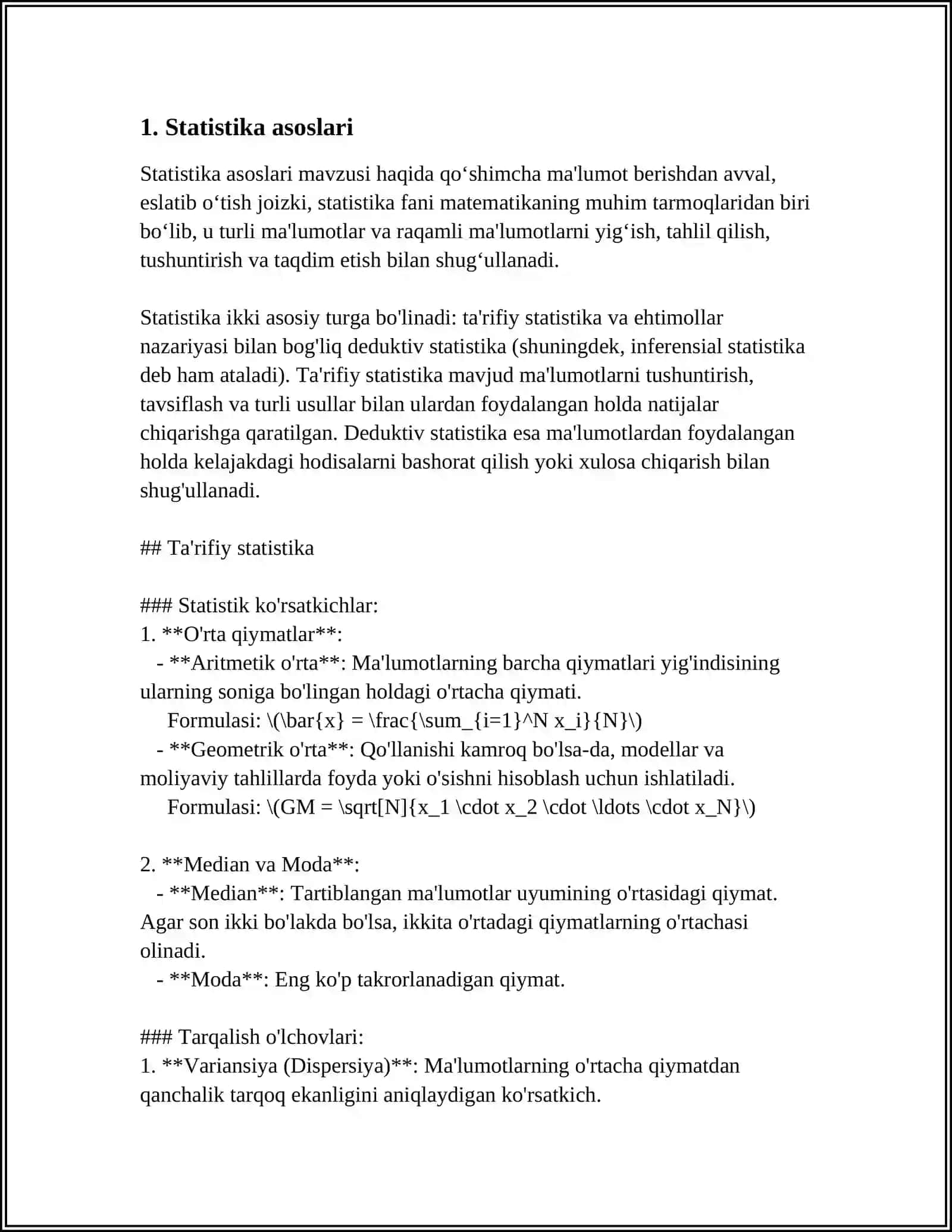AJRALISH KETISHINING STATISTIK XARAKATERIGA DOIR MASALA YECHISH X KVADRAT USULI ORQALI FENOTIPIK RADIKALLARINI ANIQLASH 4