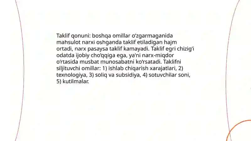 Talab va taklif nazariyasi 4