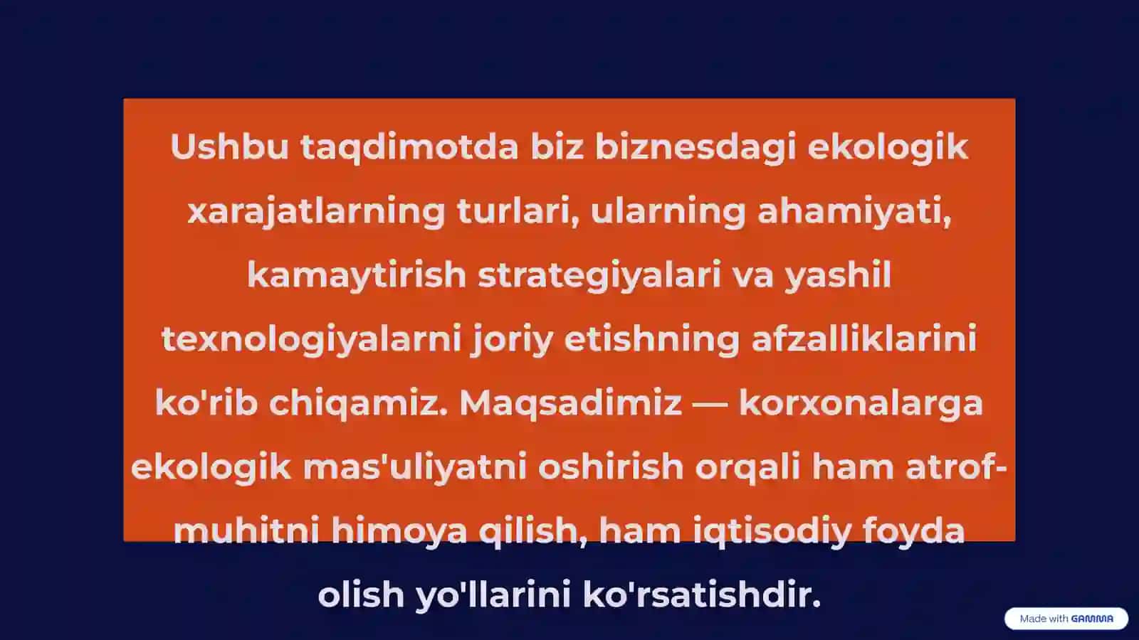 Biznesni Boshqarishda Ekologik Xarajatlar 4