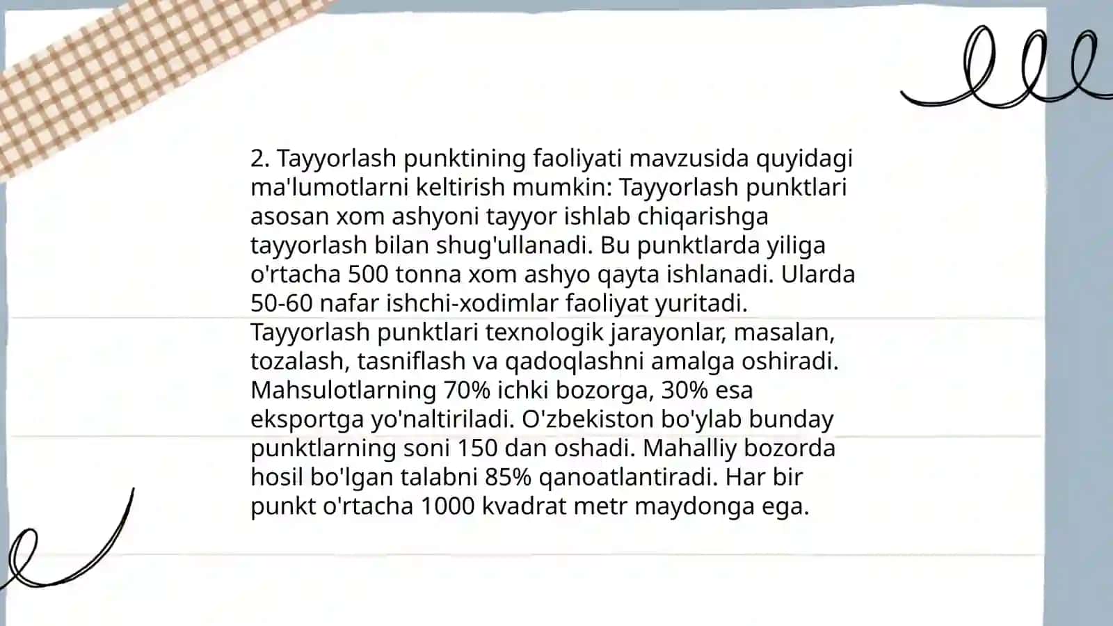 Tayyorlash punkti mudirining malaka tafsifi 4