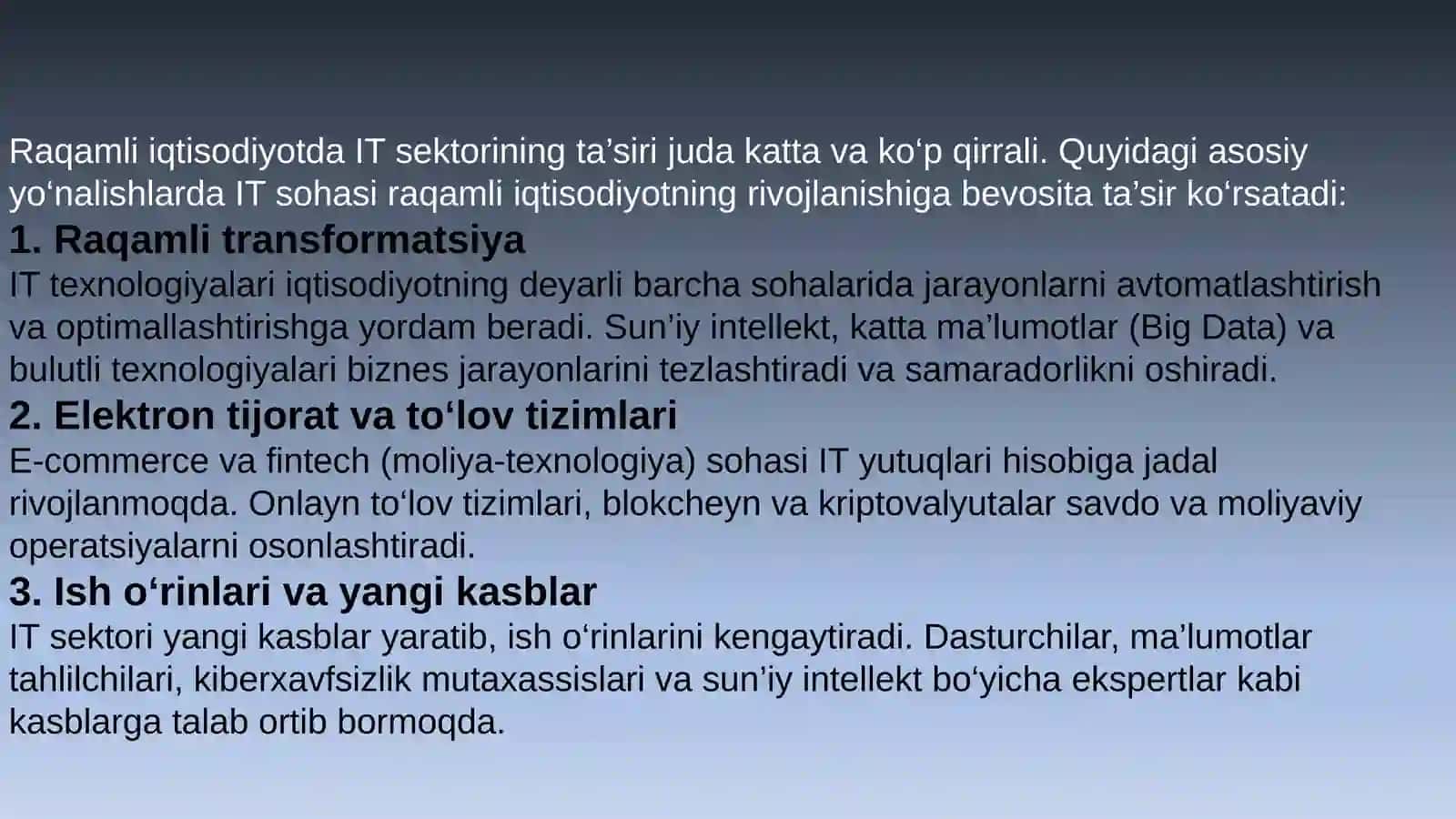 Raqamli iqtisodiyotda IT sektori 4