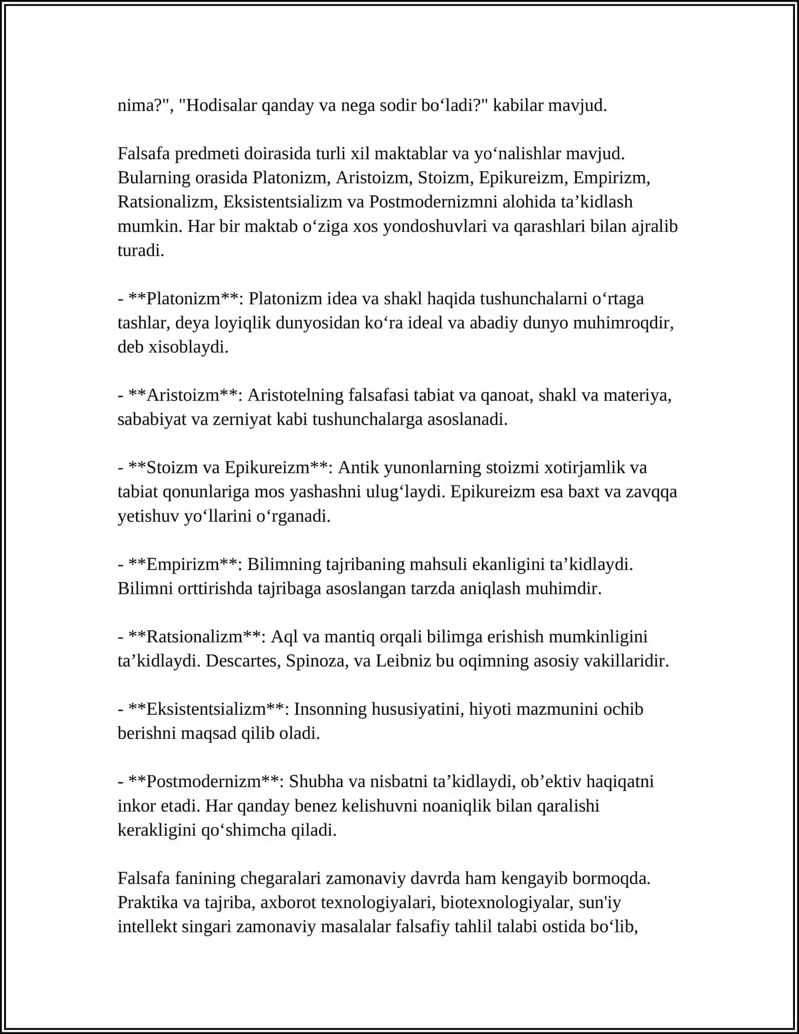 FALSAFA PREDMETI, VAZIFASI VA MAQSADI 4