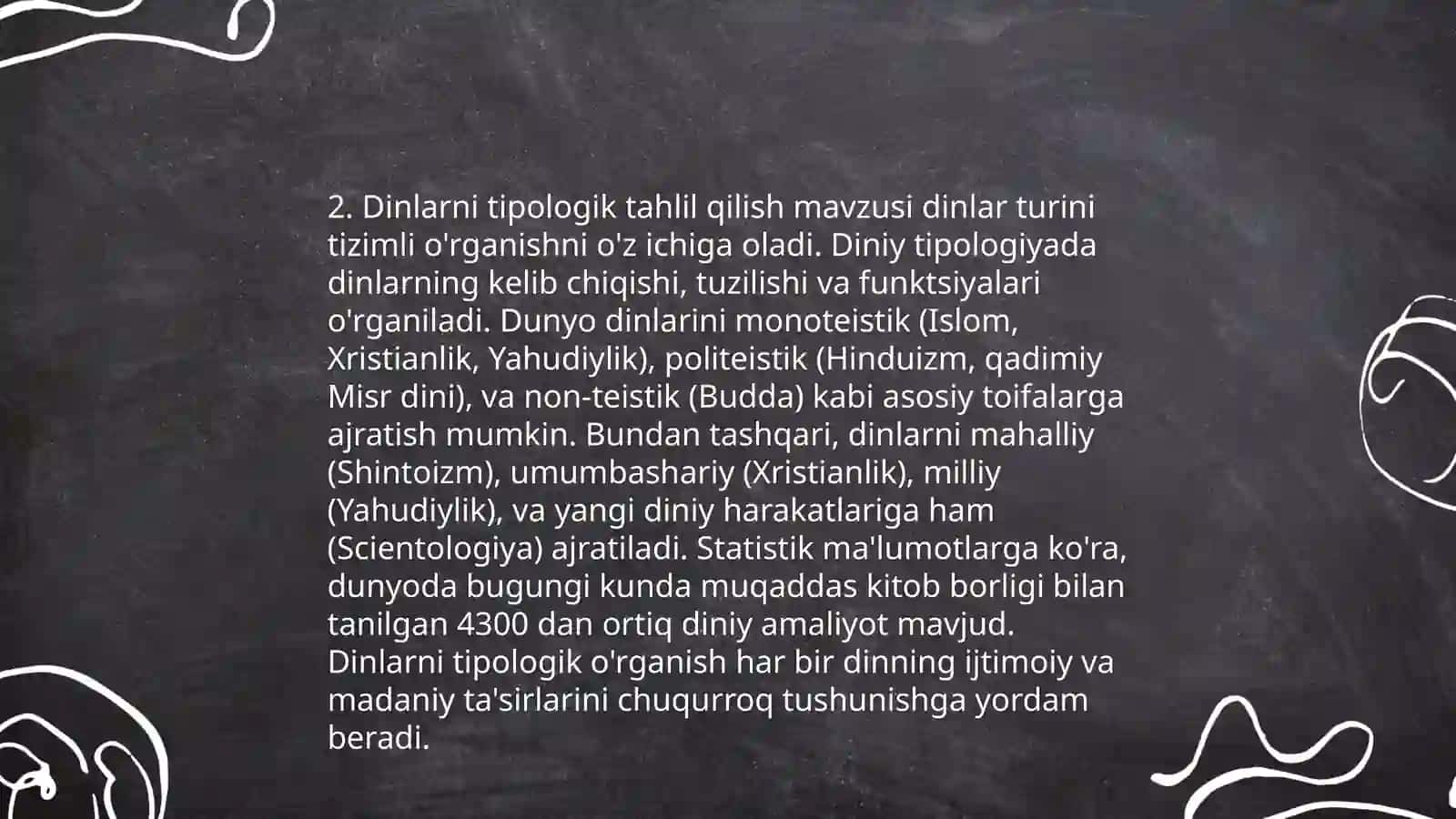 Dinlarni tadqiq etish metodologiyasi:tipologik, qiyosiy, tarkibiy-funksional, genetik tahlil.Qiyosiy dinshunoslikning metodlari 4