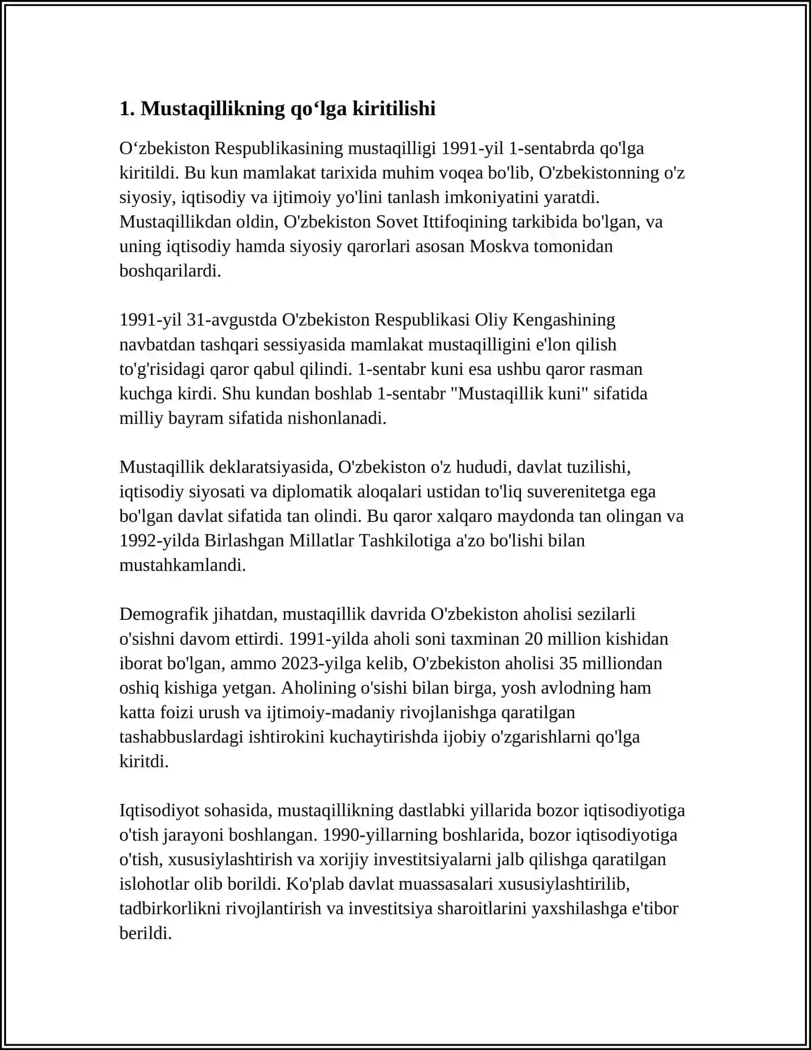 ÕZBEKISTONDA DEMOKRATIK,FUQOROLIK JAMYATI ASOSLARINING SHAKILLANISHI, AMALGA OSHIRILGAN SIYOSIY ISLOHATLAR 4