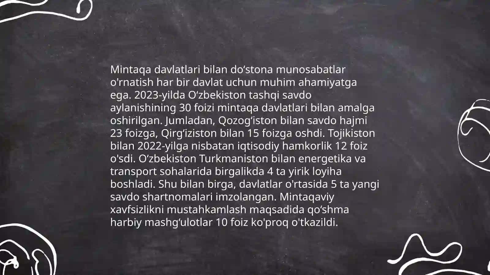 Oʻzbekiston Markaziy Osiyo Tinchlik va barqarorlikni taʼminlashdagi oʻrni 4