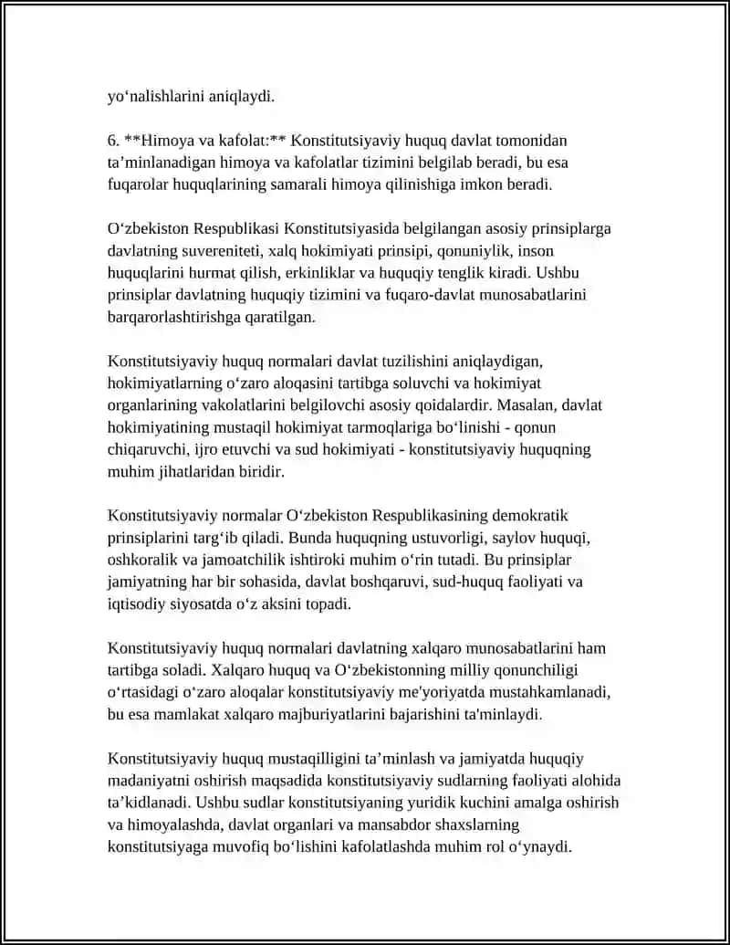 O'ZBEKISTON REPUBLIKASI KONSTITUTSIYAVIY HUQUQI NORMALARINING TUSHUNCHASI 4