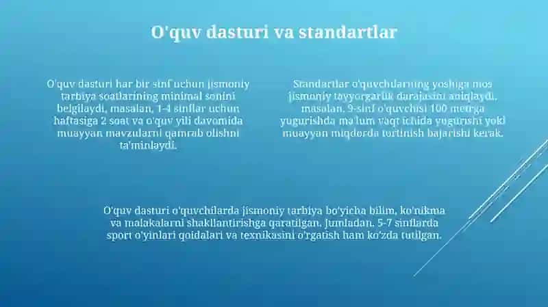 Maktab o'quvchilarining jismoniy tarbiyasi 4