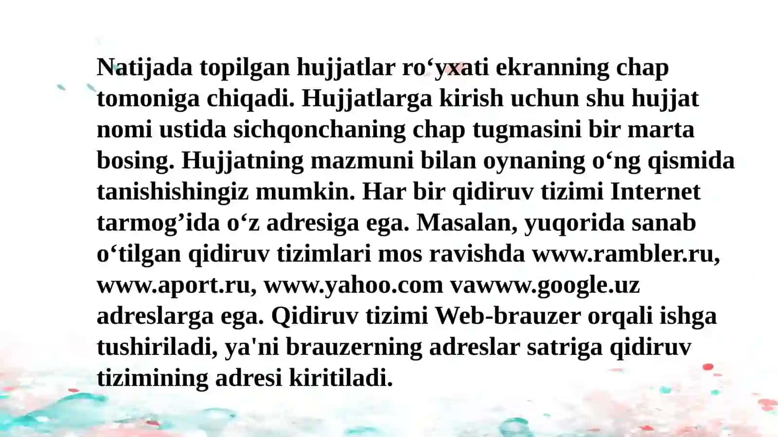 Tarixiy tadqiqotdagi qidiruv tizimlarining foydalanish va elektron kutubxonalar va arxivlar bilan ishlash 4