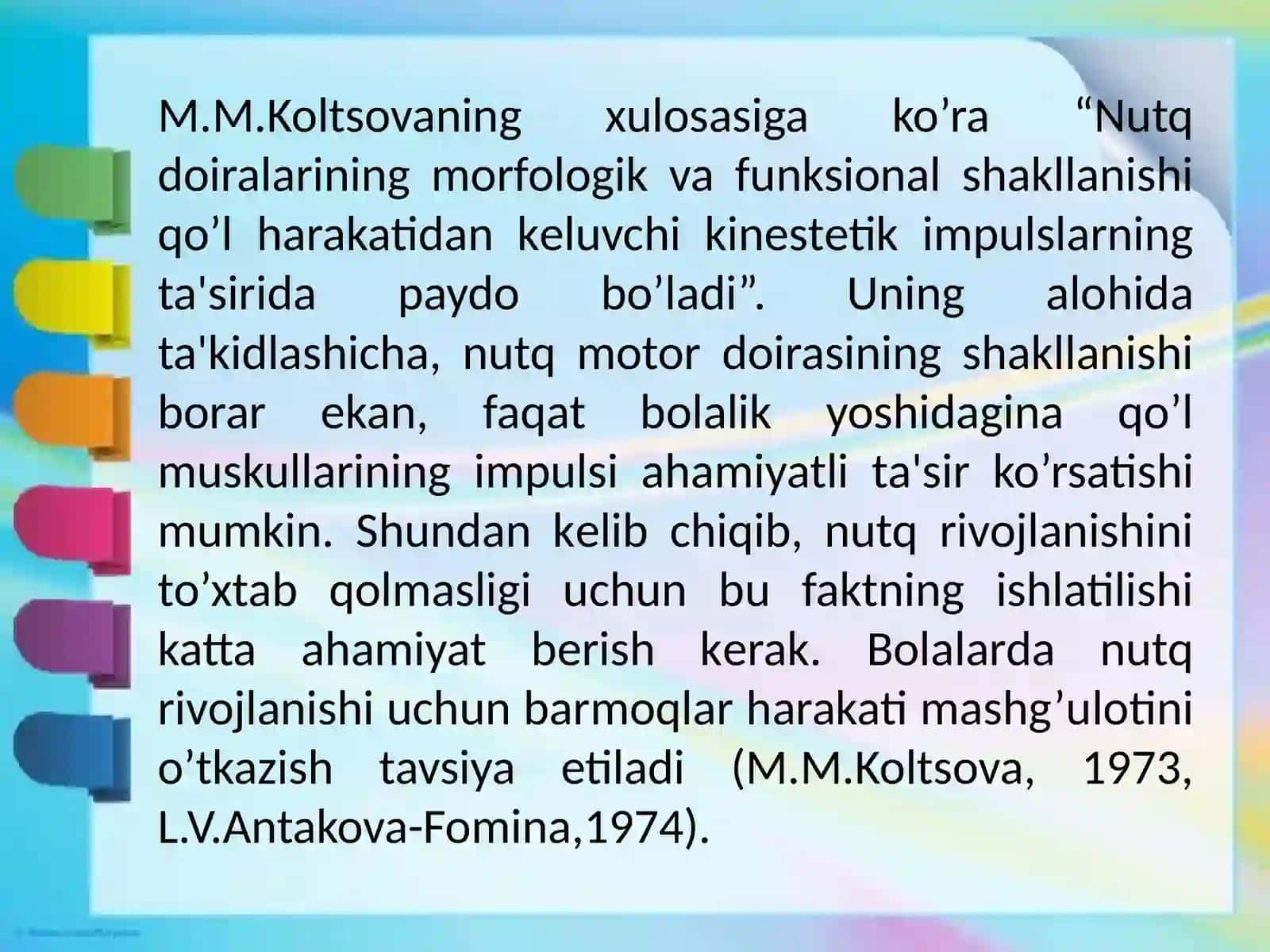 Nutq nuqsoniga ega bolgan bollar motorik xususiyatlar va tasavvur haqida tushuncha 4