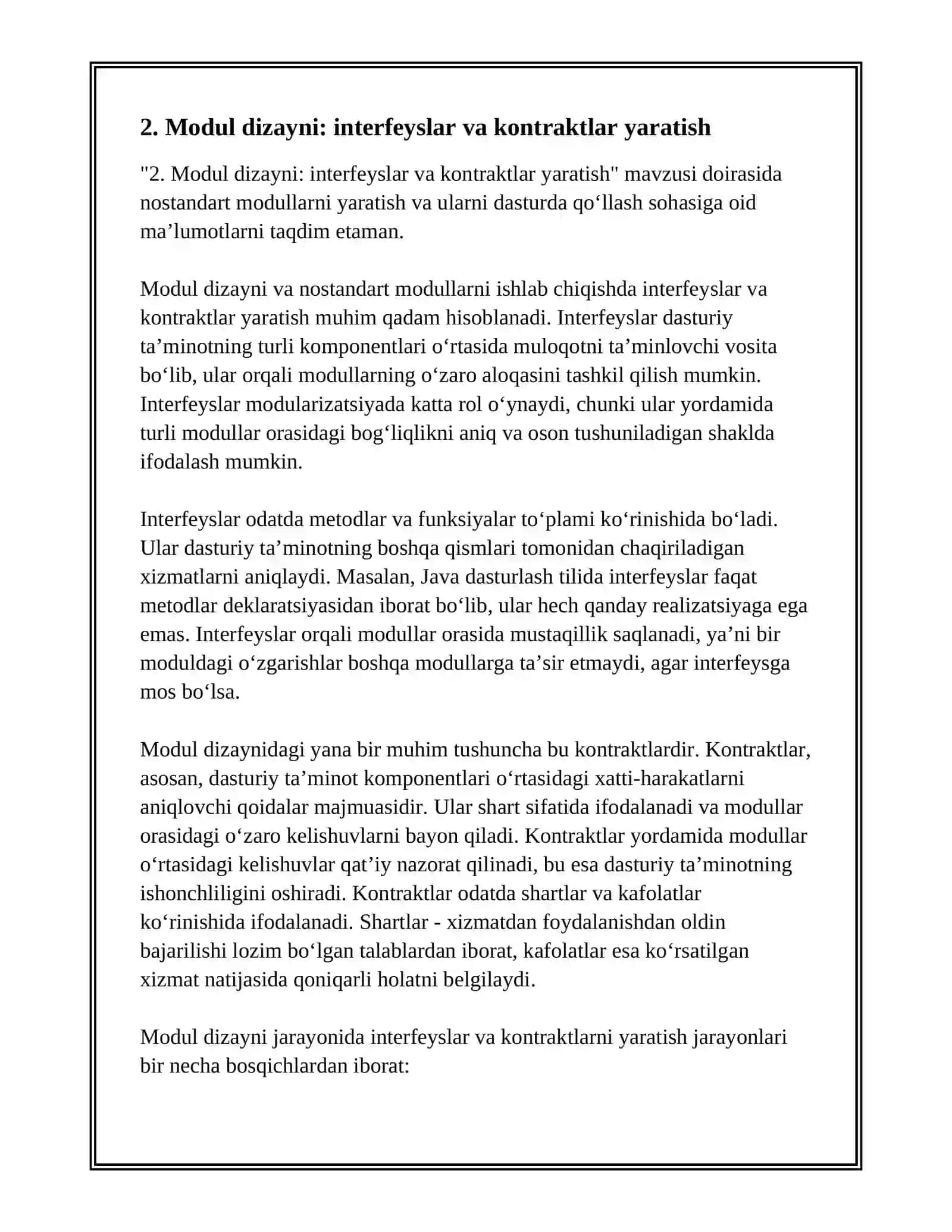 NOSTANDART MODULLARNI YARATISH VA ULARNI DASTURDA QO‘LLASH 4