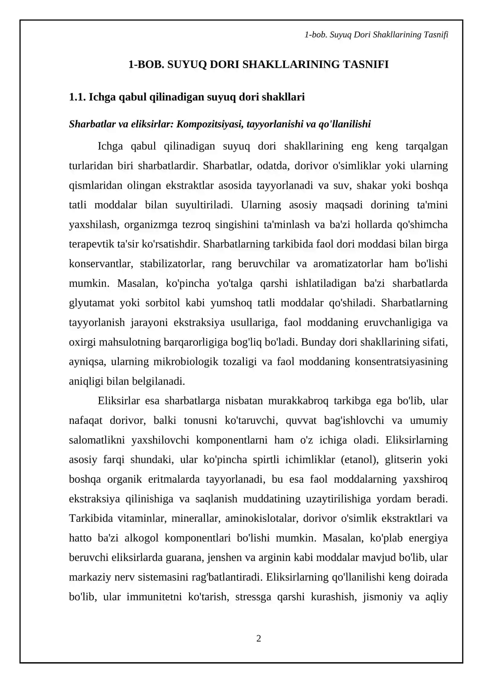 Suyuq Dori Shakllari Tarifi Tasnifi va Ularga qoʻyiladigan Talablar 4