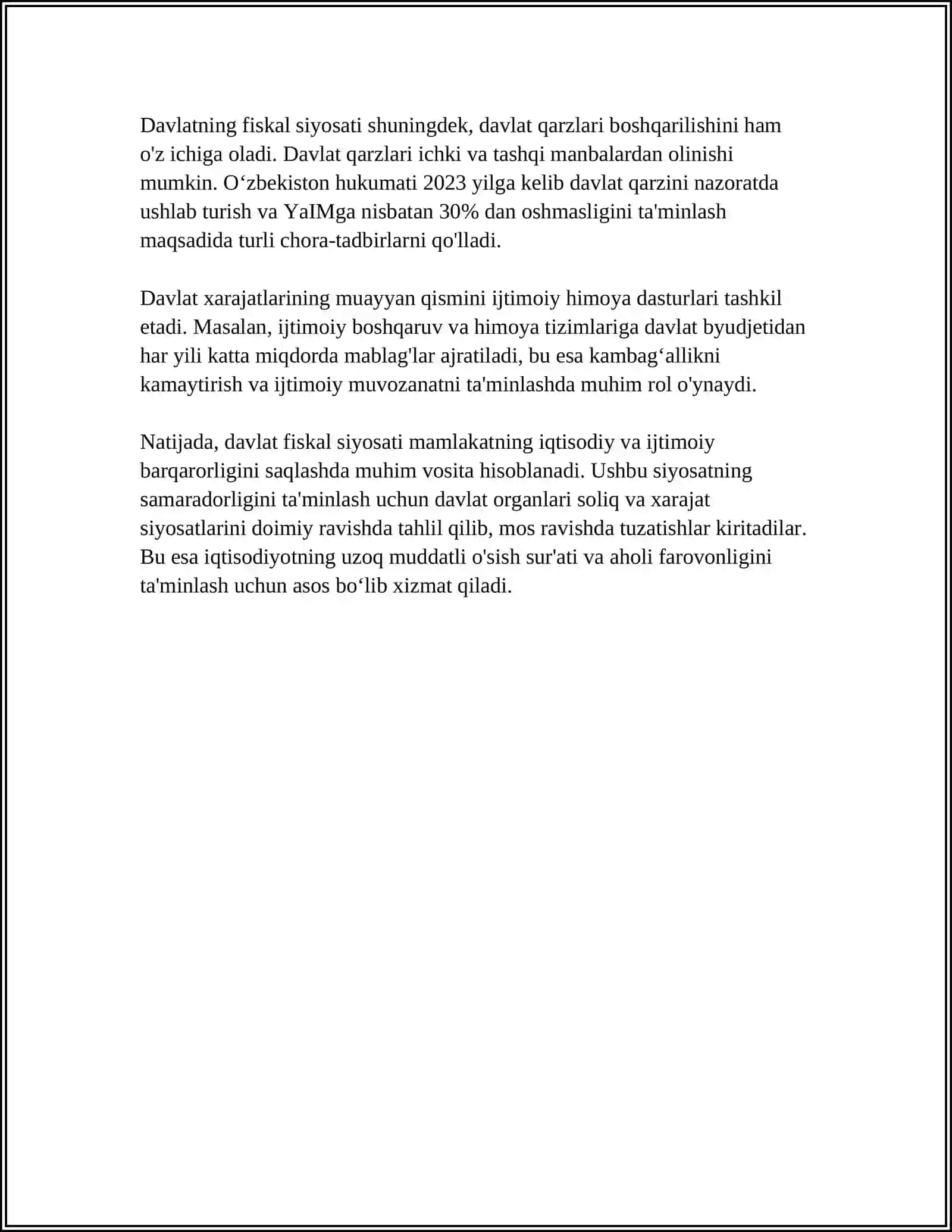 DAVLATNING IQTISODIY SIYOSATI 4