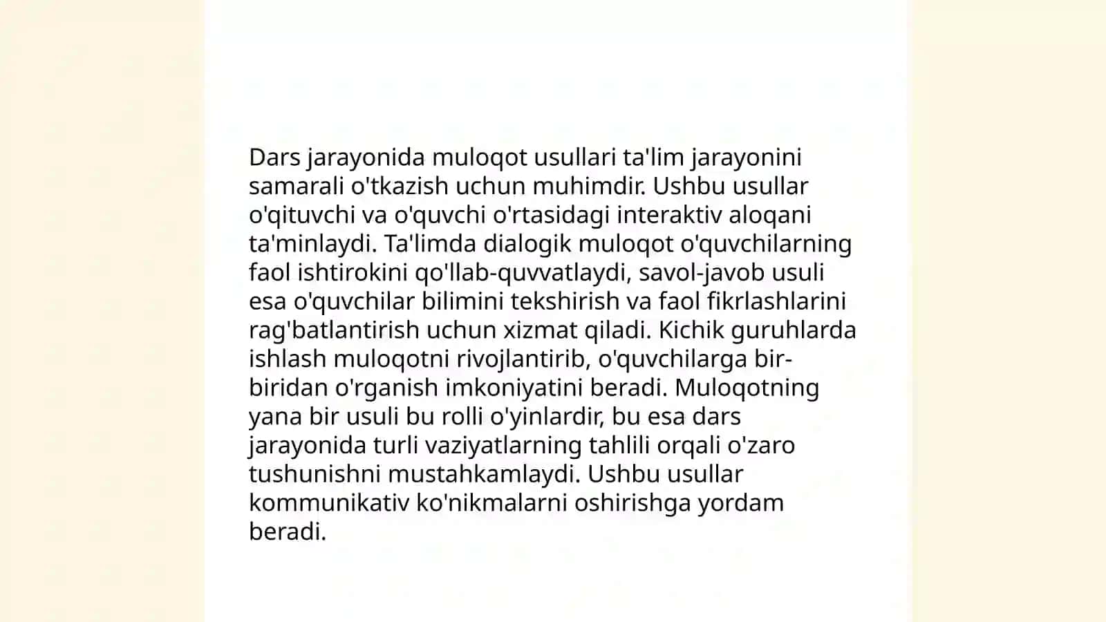 Oʻqituvchi kasbiy faoliyatida muloqot madaniyatining oʻrni 4