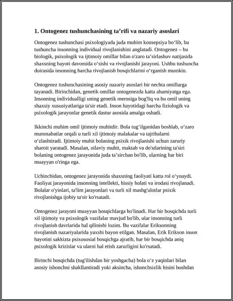 ONTOGONEZ TUSHUNCHASI VA UNING PSIXOLOGIYADAGI O'RNI 4