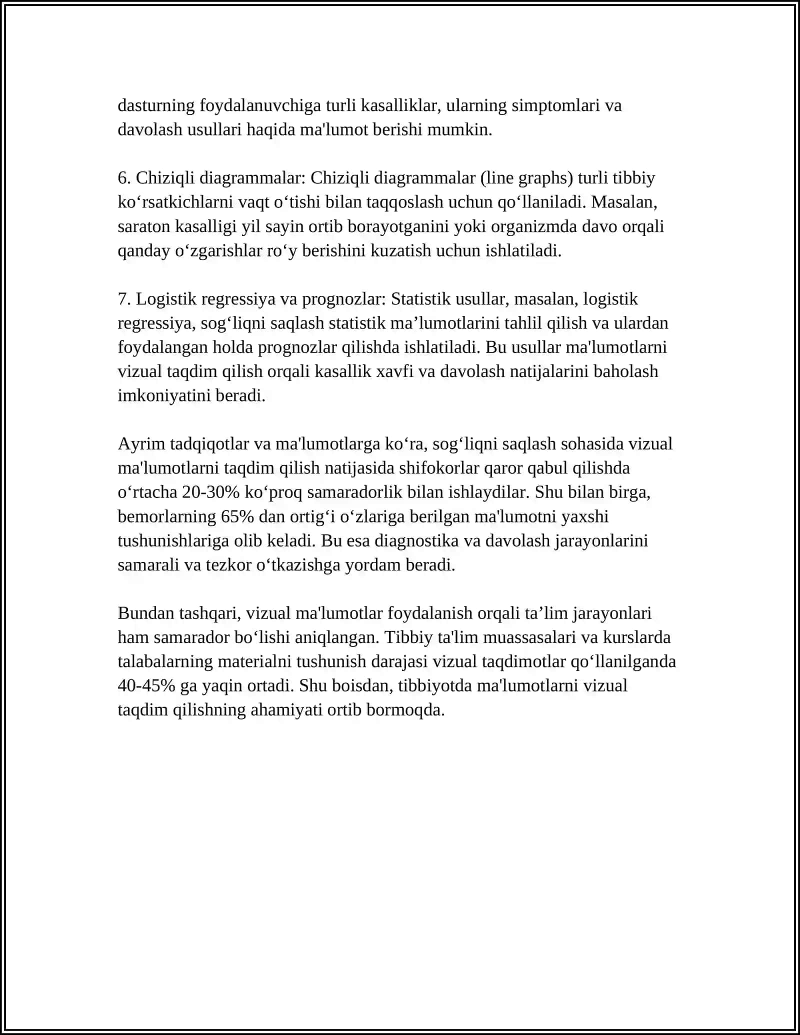 TIBBIYOT AXBROTLARINI TAQDIMOTLAR KOʻRINISHIDA SHAKILLANTIRISH TEXNOLOGIYASI 4