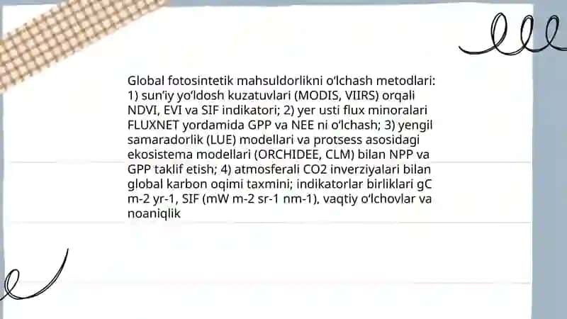 Sayyoramizning fotosintetik mahsuldorligi 4