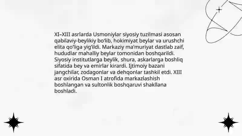 Xl-Xlll asirlarda Usmoniylar davlati 4
