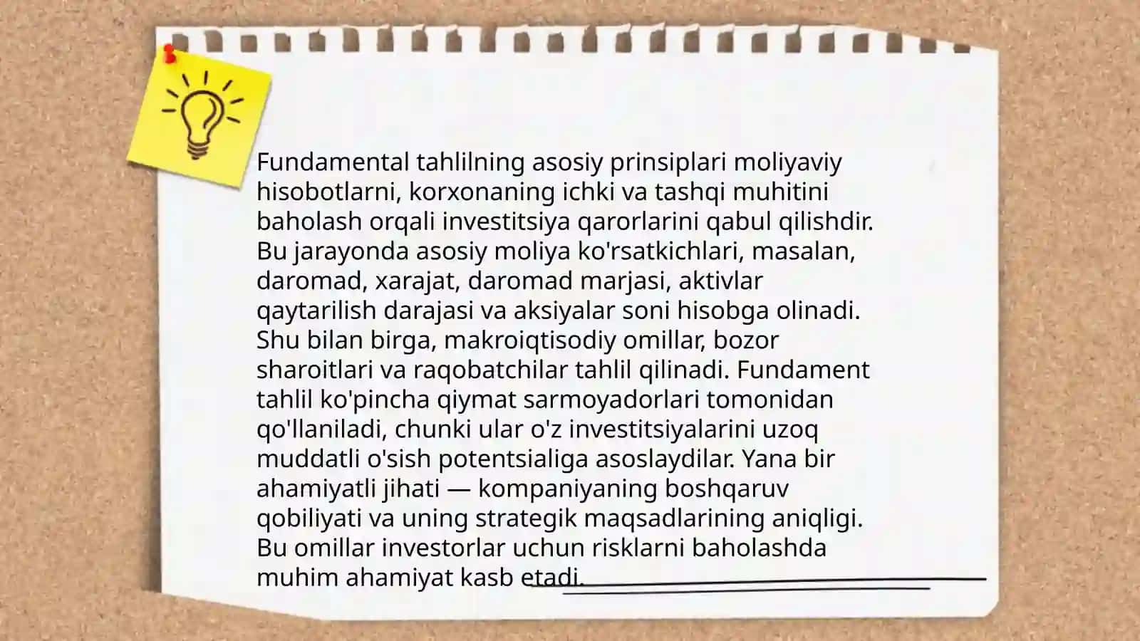 Fundamental tahlilga ta'sir e tuvchi omillar 4