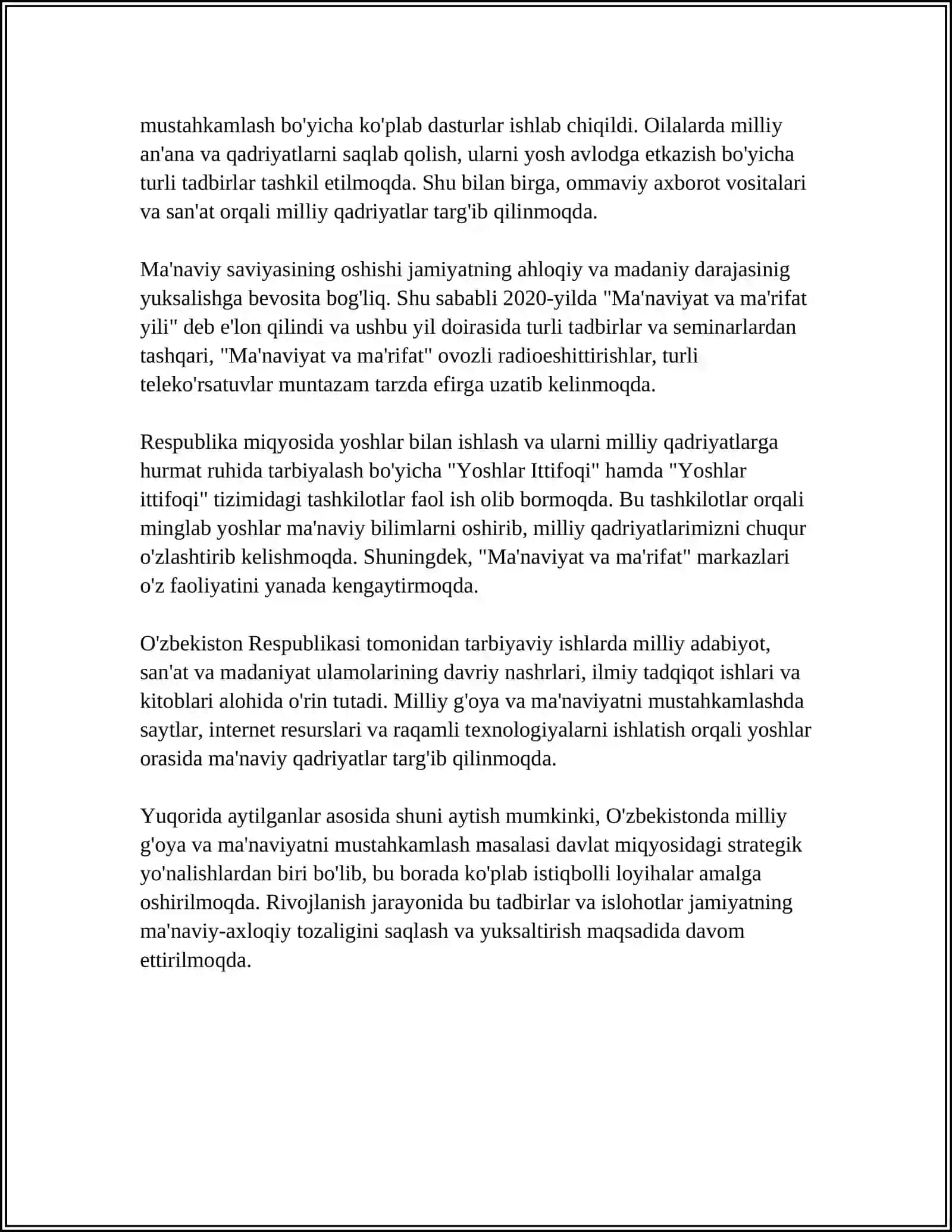 O'ZBEKISTONDA AMALGA OSHIRILAYOTGAN MANAVIY ISLOHOTLAR 2025-2026-o'quv yili 4