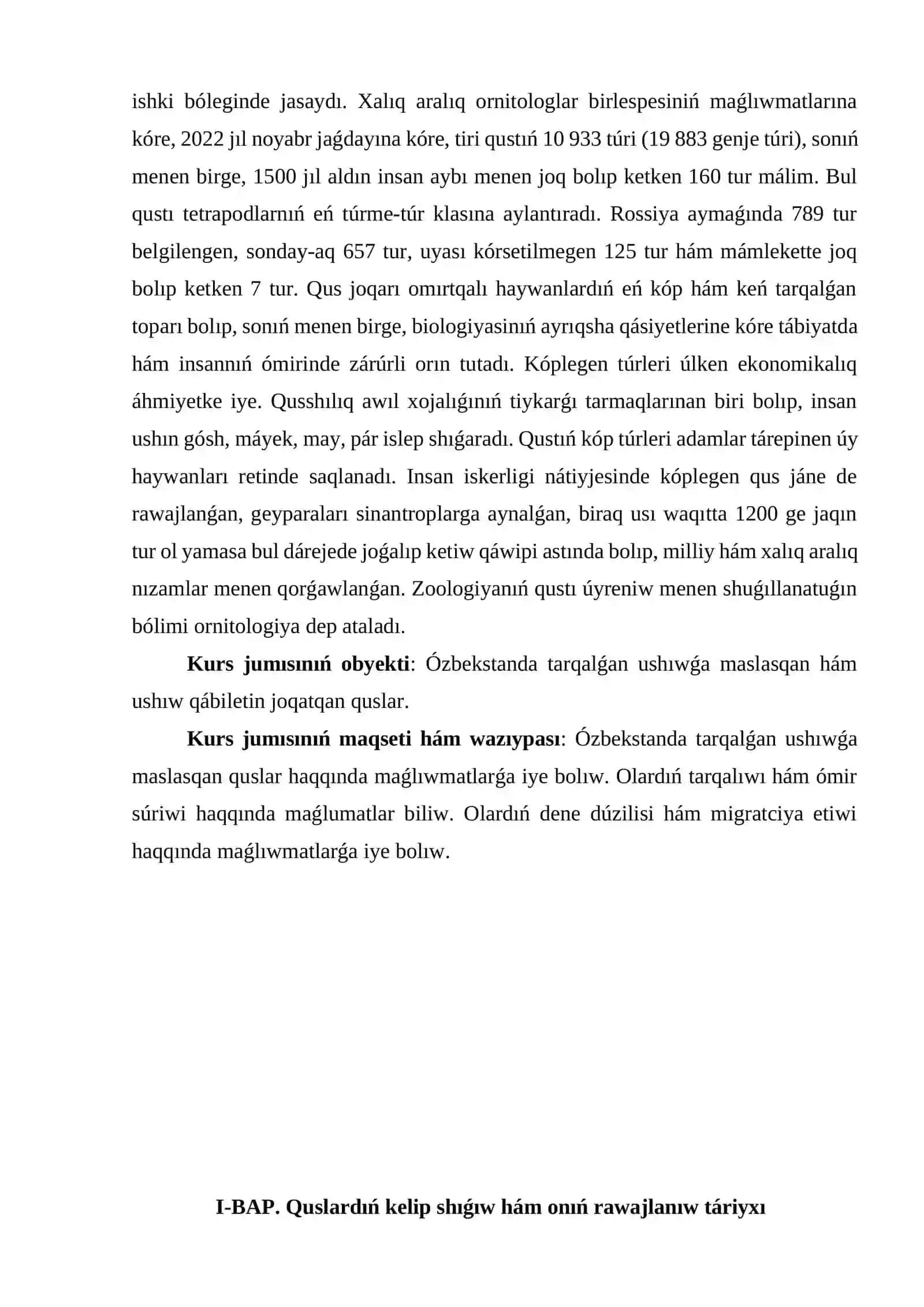 Quslardıń ushıwǵa maslasıw belgileri, ushıw túrleri 4