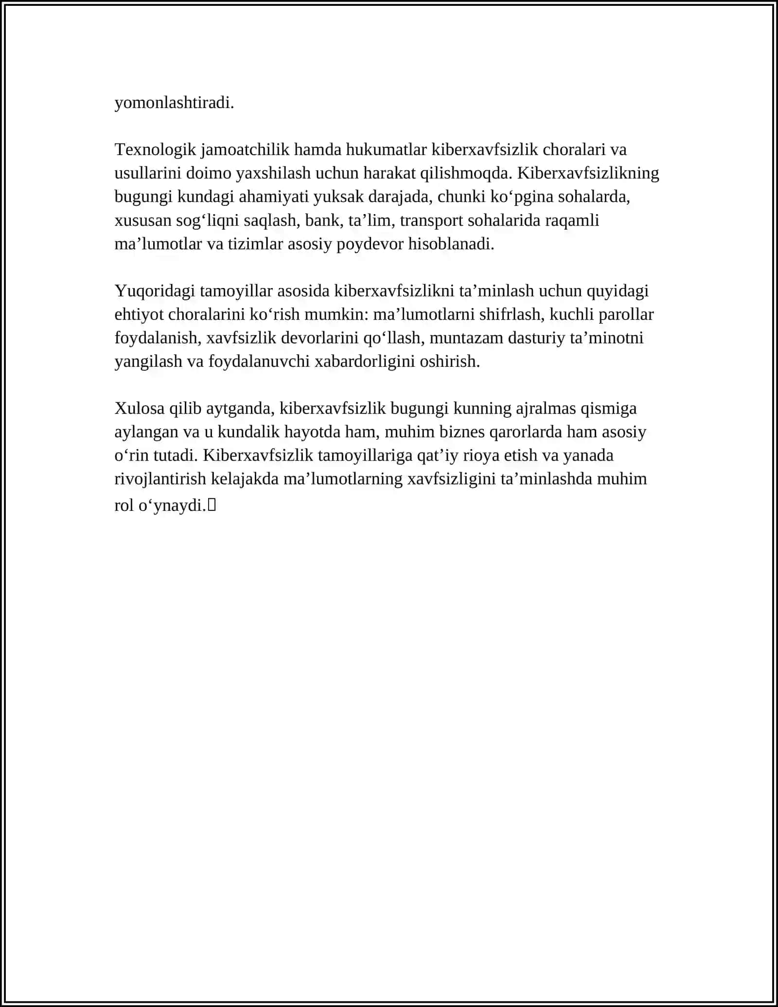 KIBERXAVFSIZLIK TUSHUNCHASI UNING BUGUNGI KUNDAGI AHAMIYATI 4