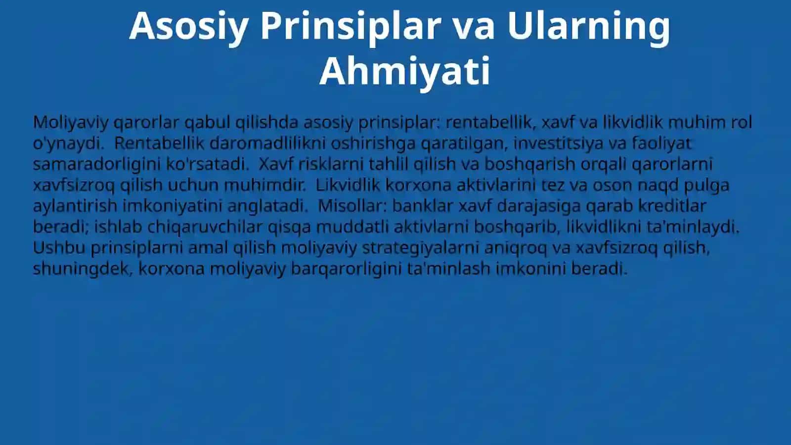Korxonalarda moliyaviy qarorlar qabul qilish asoslari 4