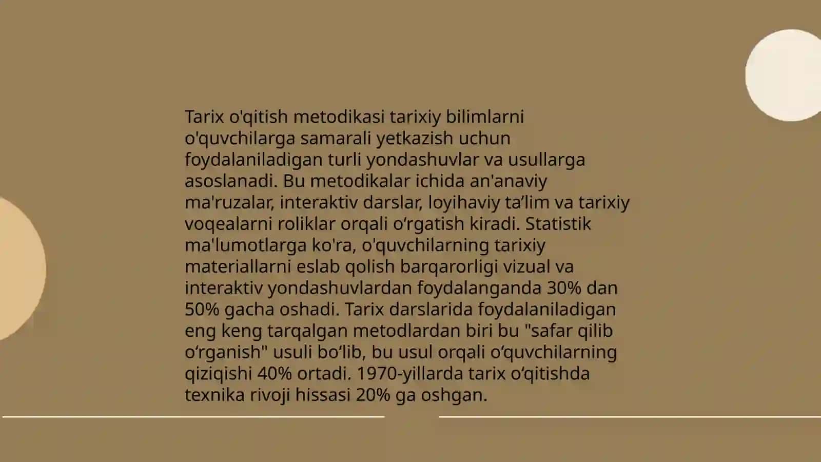 Tarix darsi,tuzilishi, uning turlari va zamonaviy talablar 4