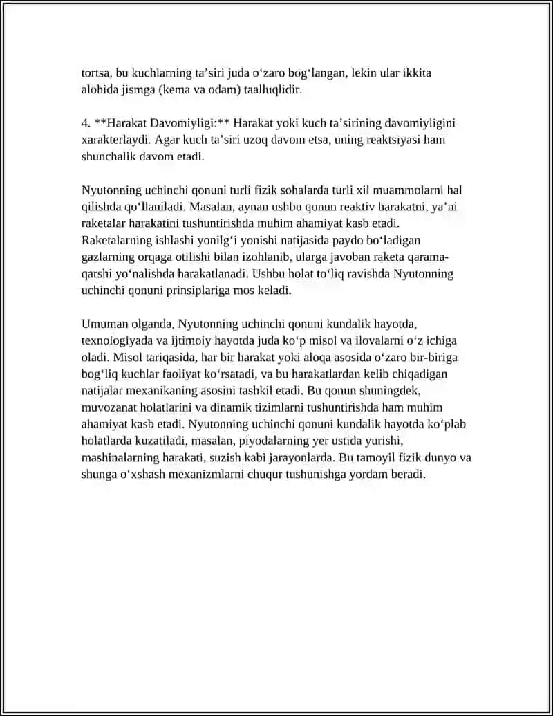 NYUTONNING 3-QONUNI VA OZARO TASIR KUCHLARI 4