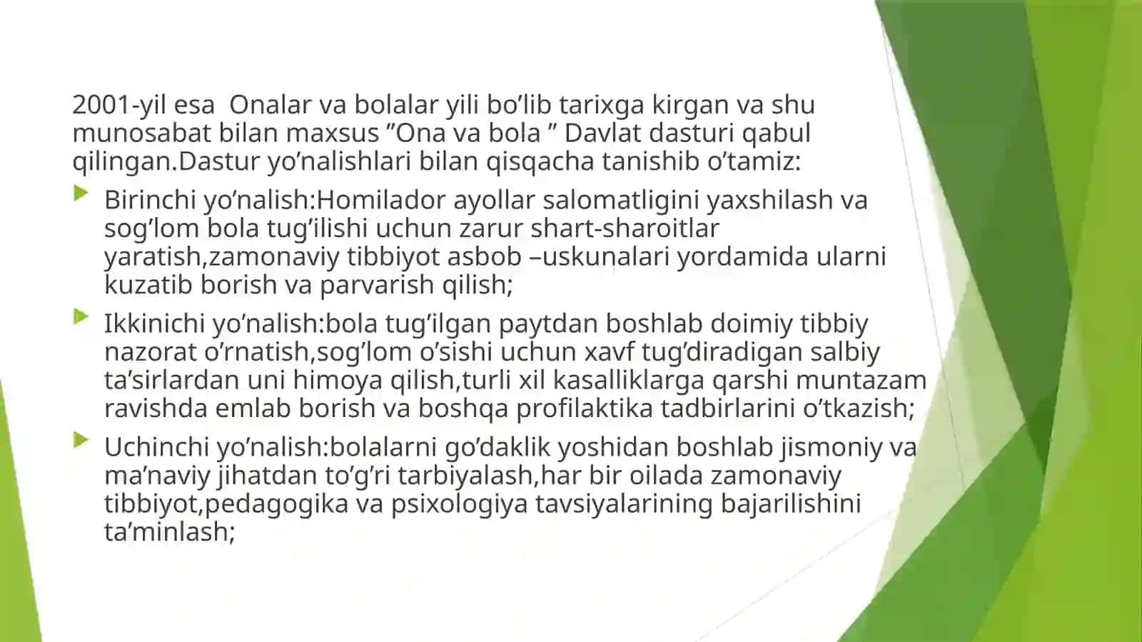 O’zbekistonda bolaning tibbiy yordam  olish huquqini amalga oshirish 4