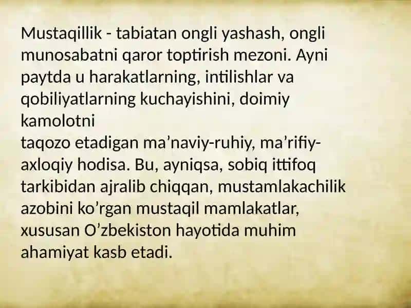 O'zbekistonning eng yangi tarixi 9-mustaqil ish 4