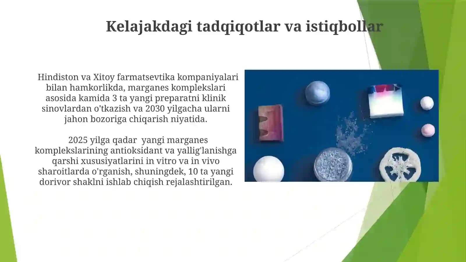 Marganetslarning kompleks birikmalari,Farmatsiyadagi ahamiyati. Xolmaxmatova Sevinch 4