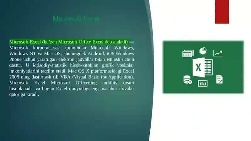 Mavzu: Excel dasturida ma'lumotlarni shartli farmatlash. Yiĝma jadval hosil qilish va uning ustida amallar 4