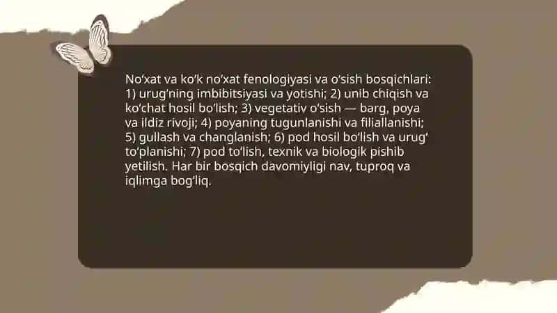 Noʻxat va koʻk noʻxat biologiyasi va yetishtirish texnologiyasi 4