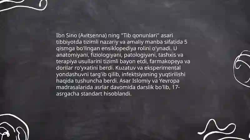 Tib qonunlari asarining olamshumul ahamiyati 4
