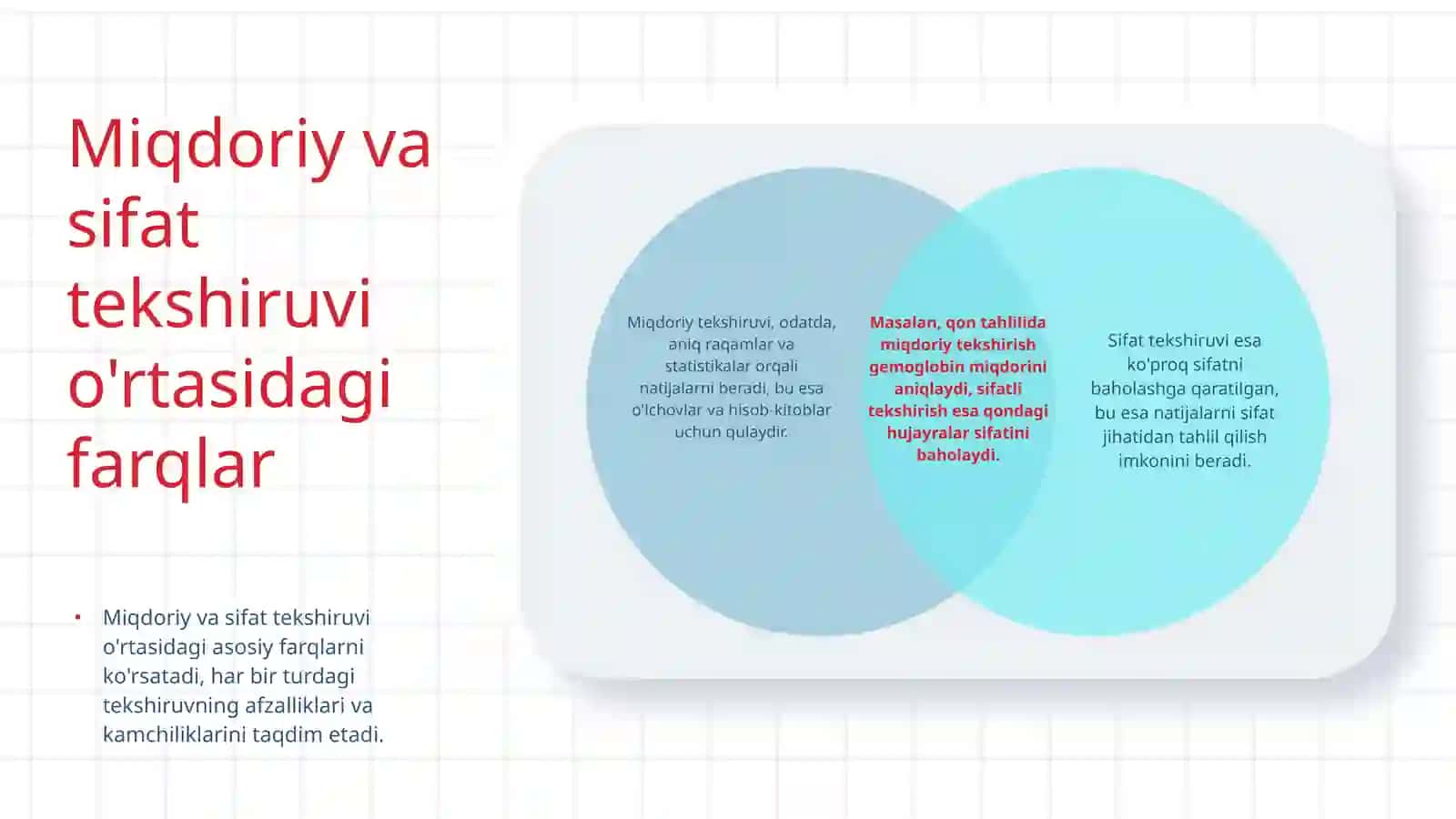 Miqdor va sifatning kilinik laboratorya tekshiruvlari 4