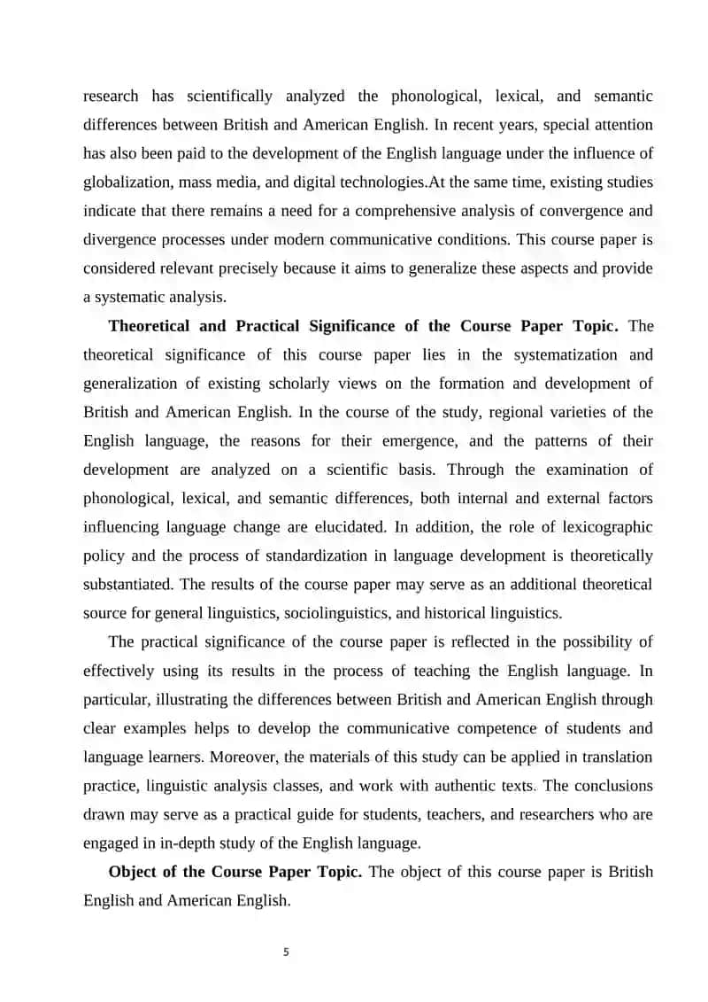 The development of British and American English language 4