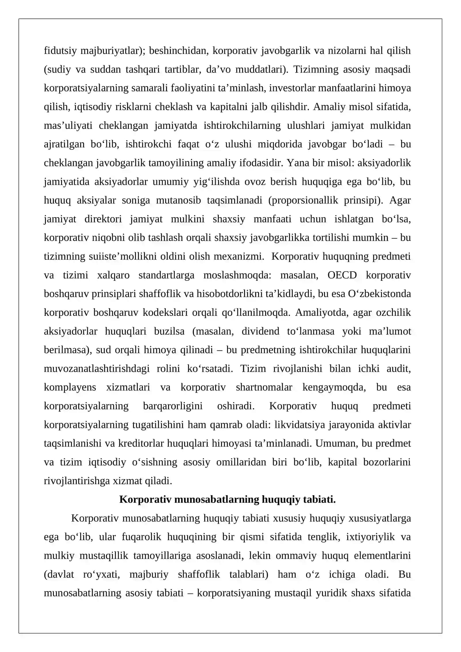 Korporativ huquqning obyektlari 4