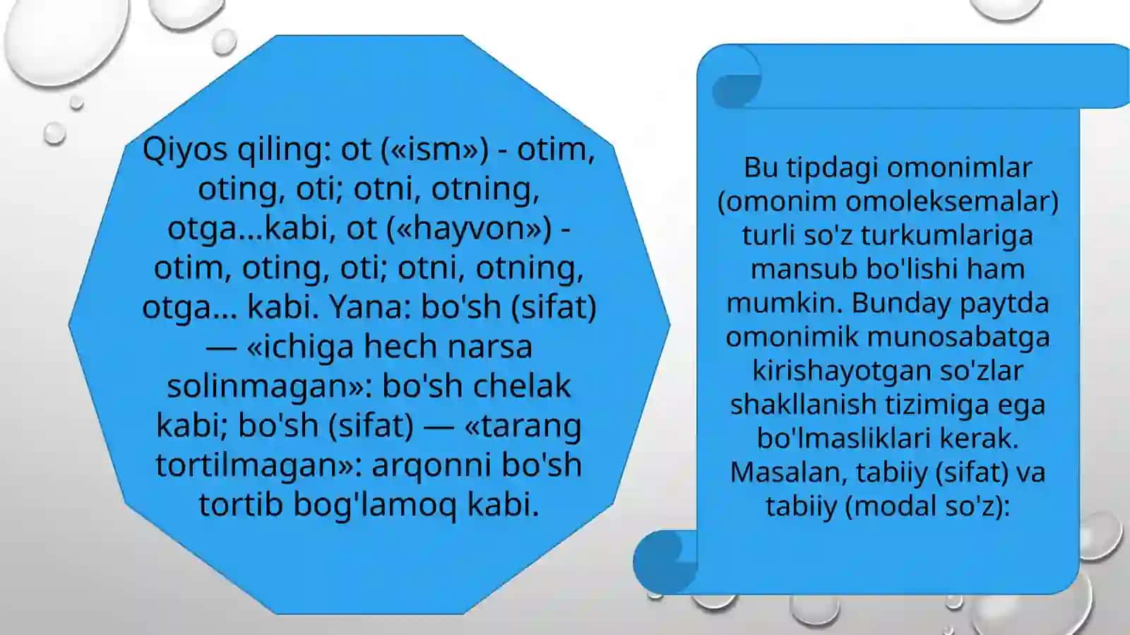 Leksik omonimiya yuzasidan mashqlar bajarish 4