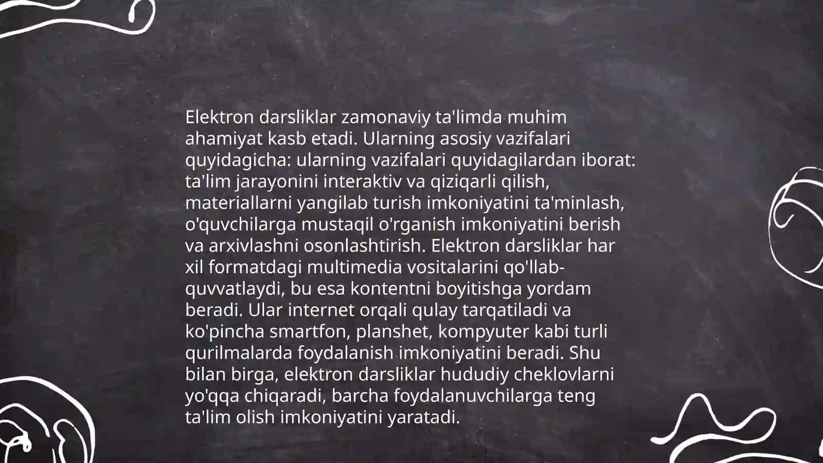 Masofaviy ta'limning imkoniyati va afzalliklari elektron darsliklar 4