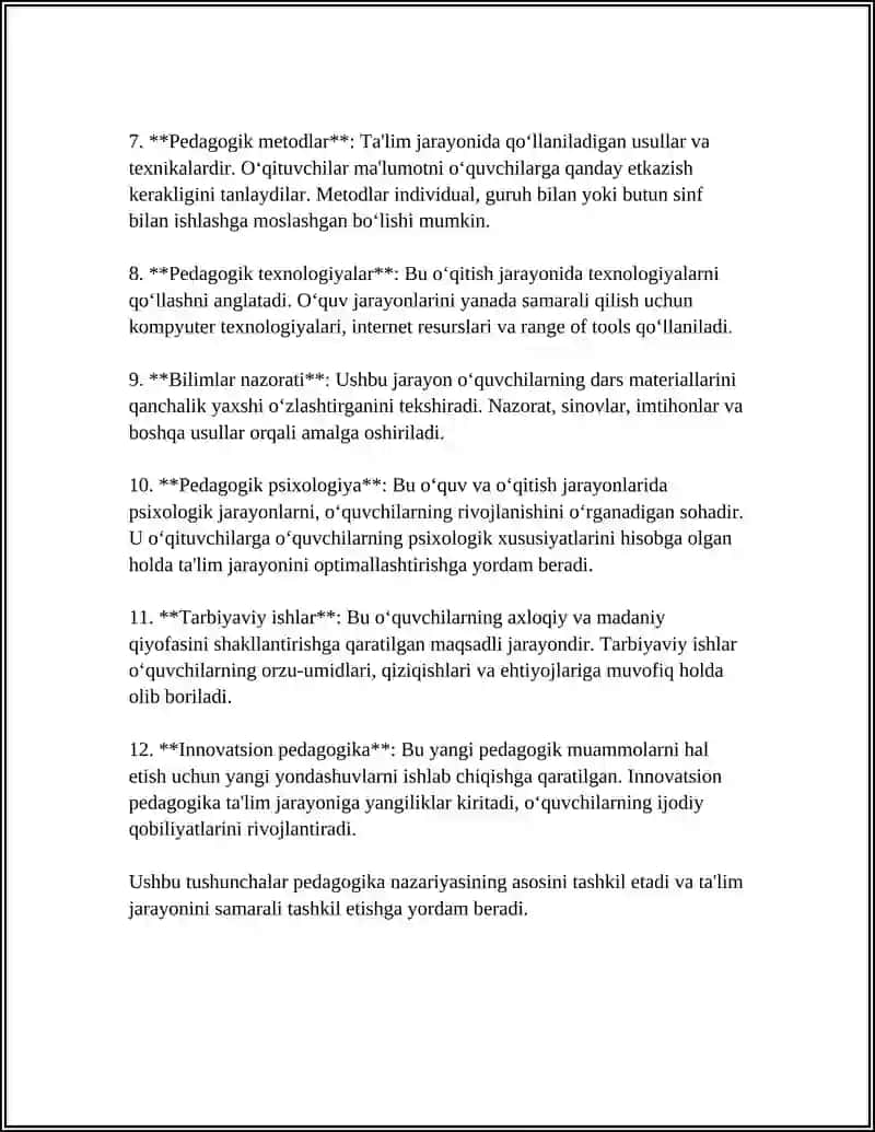 PEDAGOGIKA NAZARIYASI FANINING MAZMUNI VA MOHIYATI PREDMETI 4