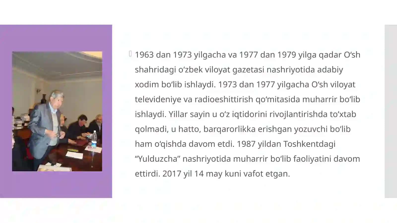 Sinfdan tashqari o'qish darslarida Tursunboy Adashboyevijodini o‘rganish 4